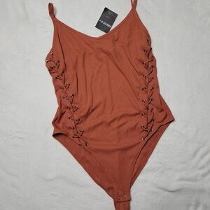 NWT Forever 21+ Knit Rust Bodysuit